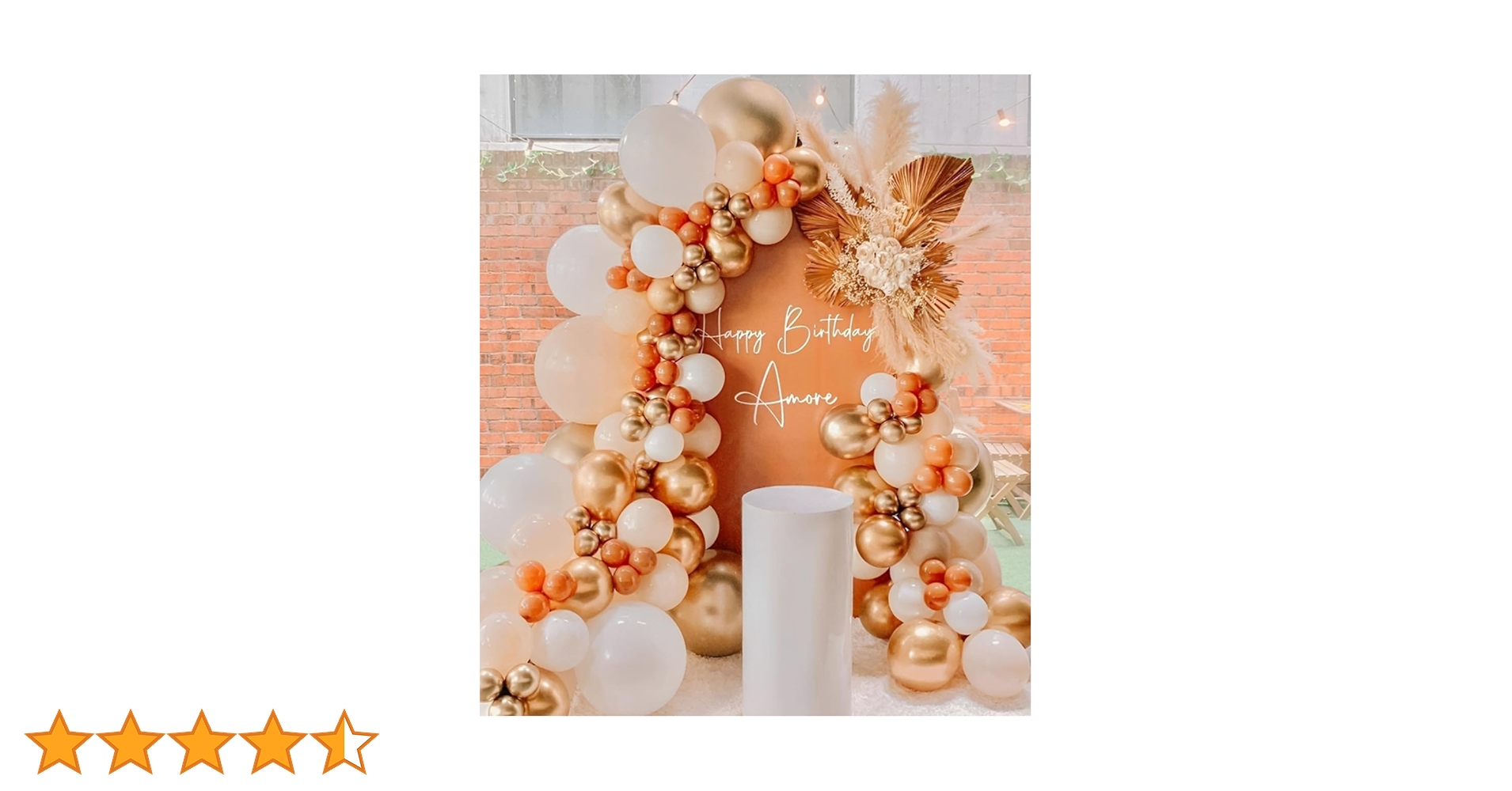 Amazon | PageebO オレンジとゴールドのバルーンガーランド